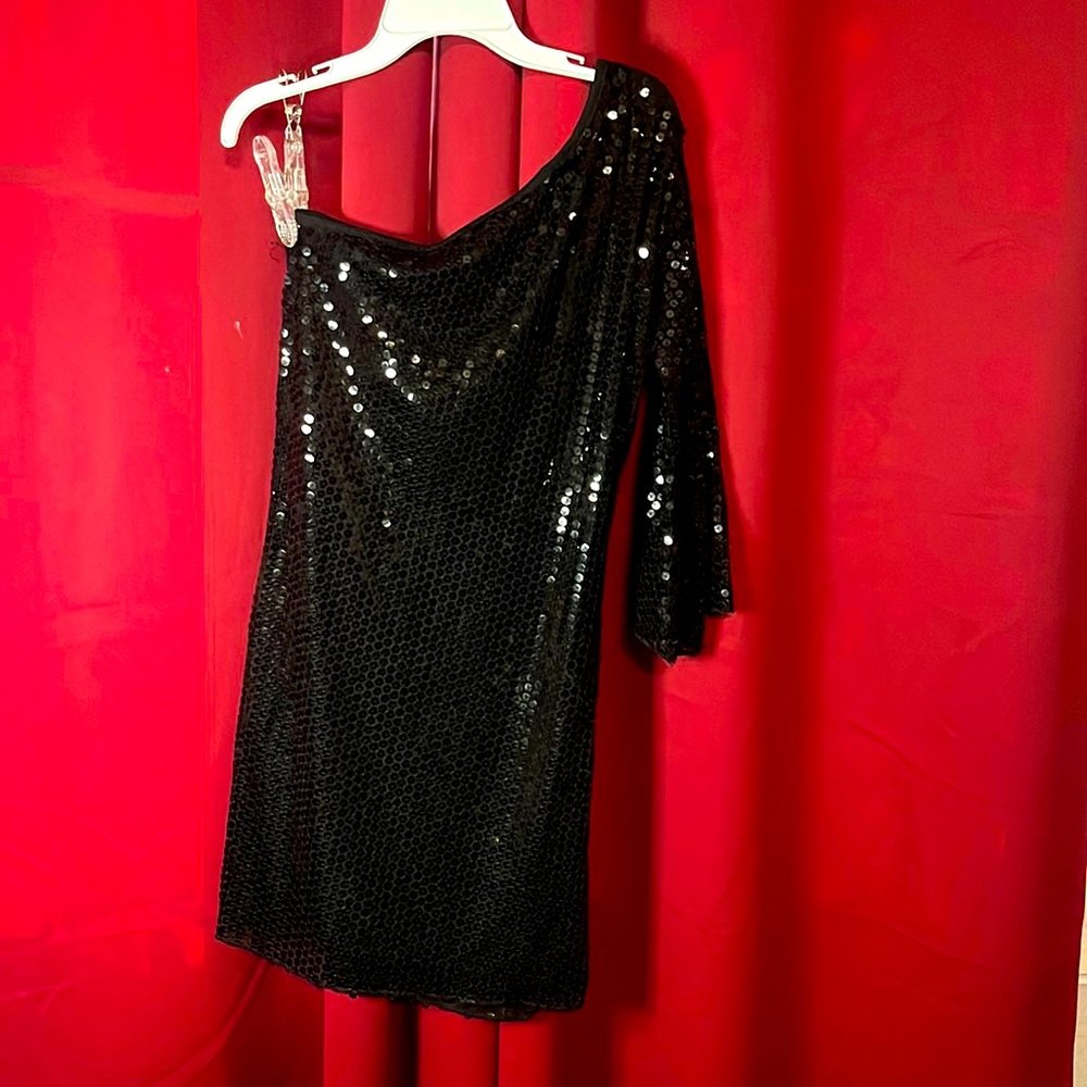 Cocktail mini dress one shoulder
